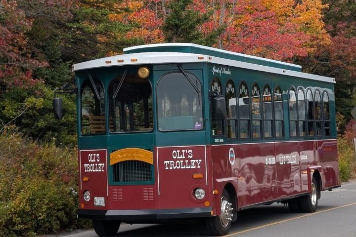 a passenger bus that is driving down the road