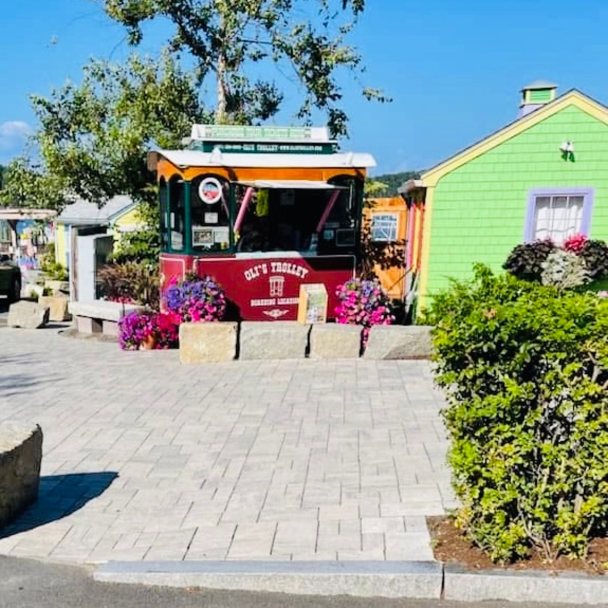 a bus parked in front of a house